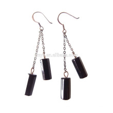 Moda Negro Cool Gem Onyx Stone Earrings Mujeres